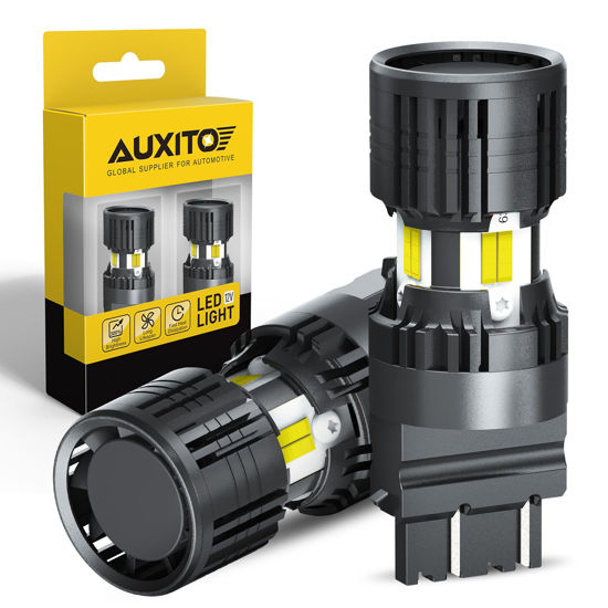Picture of AUXITO CANBUS 3156 3157 LED Bulbs White 4000LM Super Bright 3056 3457 4057 4157 with Built-in Resistor for Reverse Backup Parking Daytime Running Turn Signal Lights, Pack of 2