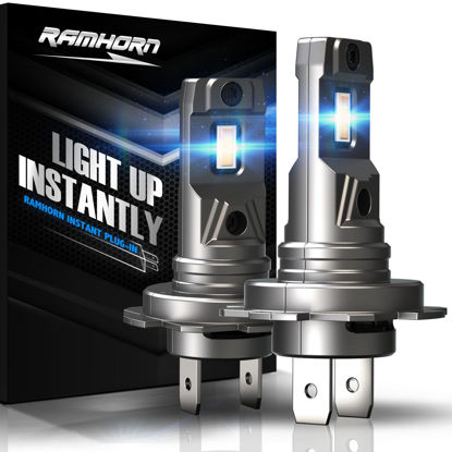 Picture of RAMHORN H7 Light Bulbs, 300% Brightness Upgrade Super Bright, No Adapter Required 1:1 Mini Size, Plug-N-Play, Non-polarity Fog Light, Pack of 2