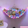 Picture of Unicorn Castle Stuffed Animals Net or Hammock Kids Toy Storage Organizer with LED Light Hanging Corner Stuffed Animals Holder Kids Girls Room Decor(Pack of 1)