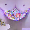Picture of Unicorn Castle Stuffed Animals Net or Hammock Kids Toy Storage Organizer with LED Light Hanging Corner Stuffed Animals Holder Kids Girls Room Decor(Pack of 1)