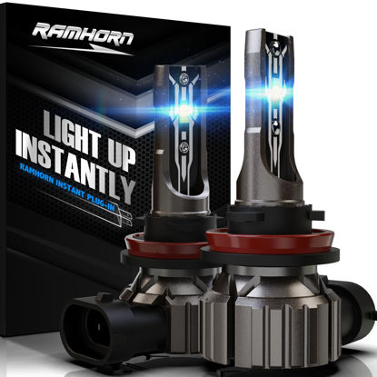 Picture of RAMHORN H11 Light bulbs, 300% brightness Upgraded, 1:1 Mini Size Plug and Play Fog Light, Pack of 2