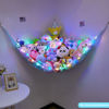 Picture of Unicorn Castle Stuffed Animals Net or Hammock Kids Toy Storage Organizer with LED Light Hanging Corner Stuffed Animals Holder Kids Girls Room Decor(Pack of 1)