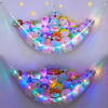 Picture of Unicorn Castle Stuffed Animals Net or Hammock Kids Toy Storage Organizer with LED Light Hanging Corner Stuffed Animals Holder Kids Girls Room Decor(Pack of 2)
