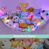 Picture of Unicorn Castle Stuffed Animals Net or Hammock Kids Toy Storage Organizer with LED Light Hanging Corner Stuffed Animals Holder Kids Girls Room Decor(Pack of 2)