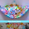 Picture of Unicorn Castle Stuffed Animals Net or Hammock Kids Toy Storage Organizer with LED Light Hanging Corner Stuffed Animals Holder Kids Girls Room Decor(Pack of 2)