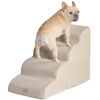 Picture of EHEYCIGA Curved Dog Stairs Ramp for High Beds 19.7" H, 4-Step Dog Steps for Small Dogs and Cats, Pet Stairs for High Bed Climbing, Non-Slip Balanced Pet Step Indoor, Beige