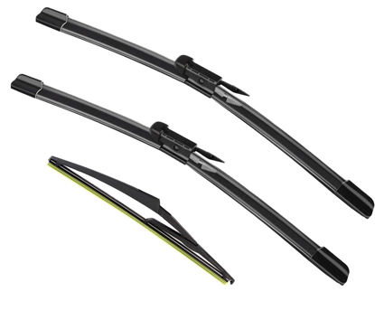 Picture of 3 Factory Wiper Blades Replacement for Mercedes-Benz W164 ML-Class X164 GL-Class W251 R-Class Original Equipment Windshield Wiper Blades 28"/21"/12"(Set of 3) Pinch Tab #2518200845