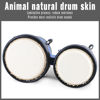Picture of VANPHY Wood Bongos Drum Set for Beginners Natural Adult Bongo with Tuning Wrench Bongo Drums 4" and 5" Tunable Percussion bongo drum Natural Animal Hides Metal (Blue)