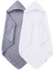 Picture of Spotted Play 2 Pack Hooded Baby Towels - 100% Muslin Cotton for Newborns, Infants, Toddlers - Large 32x32Inch Size - Highly Absorbent and Essential for Newborn Care, White and Grey