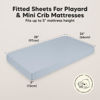 Picture of 2-Pack Mini Crib Sheets Fitted, Pack and Play Sheets - Organic Cotton Pack N Play Sheets for Pack and Play Mattress, Playard Baby Crib Sheets, Jersey Crib Sheets Neutral for Boys, Girls (Blue Flax)