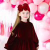 Picture of YanJie Hairband - Velvet Bows for Baby Girls, Soft Handmade Headbands, Ideal Gifts for Toddlers, Girls Infant, Kids, 2 Pack - Red, Pink