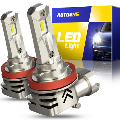 Picture of AUTOONE H11 LED Fog Bulbs, H8 H9 Fog Lights 18000LM Super Bright 6000K Cool White, Plug & Play, Pack of 2