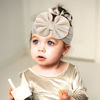 Picture of YanJie Baby Girl Headbands with Bows, Soft Elastics Handmade Velvet Hairbands and Accessories for Infant Toddlers Kids in Khaki, Beige, Leopard