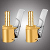 Picture of LUMITECO 1/4" Brass tire inflator Lock on air Chuck,Mini air Compressor Portable tire inflator tire Chuck Hose end with Barb Connector for Hose repair-2Pack