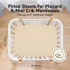 Picture of Pack and Play Sheets Fitted, 2-Pack Mini Crib Sheets - Pack N Play Sheets, Organic Fitted Crib Sheet for Pack and Play Mattress, Playard Baby Crib Sheets, Crib Sheets Neutral for Boys, Girls (Khaki)