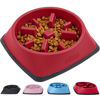 Picture of Gorilla Grip Slow Feeder Dog and Cat Bowls, Interactive Puzzle Toy for Dogs and Cats Food Training, Keeps Pets Busy and Prevents Puppy Overeating, Large, Small Breeds, 100% BPA Free, 1 Cup Red