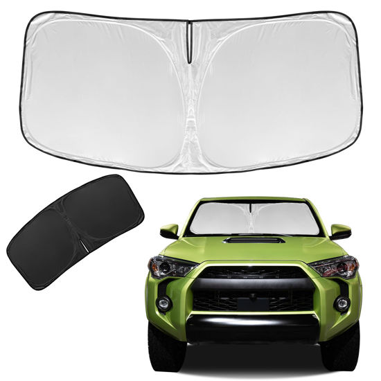 Picture of for Toyota 4Runner 2010-2023 2024 Sun Shade Sunshade Windshield Cover - 4 Layers Front Window Shade for 4-Runner Custom Fit Sun Visor - 240T Retractable Shade Blocks UV Rays Car Accessories