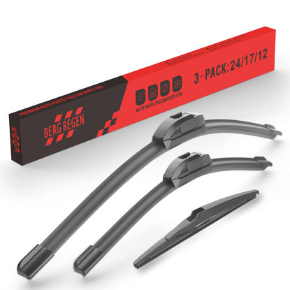 Picture of BERG REGEN OEM Quality Performance Premium 24 17 windshield wiper blades with 12inch (12-A),All-Season Auto Replacement Wiper Blades,Fit Toyota RAV4 2006 2007 2008 2009 2010 2011 2012(Set of 3)
