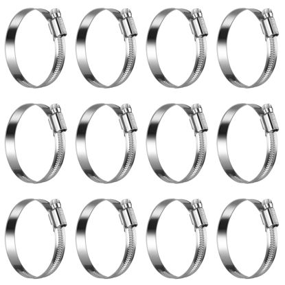 Picture of Steelsoft Heavy Duty Hose Clamp Size#36, 2 to 2-3/4 inch Adjustable Worm Gear Drive Hose Clamps Stainless Steel 304 for Fuel Injection Line, Automotive, Radiator, Garden,12 Pack