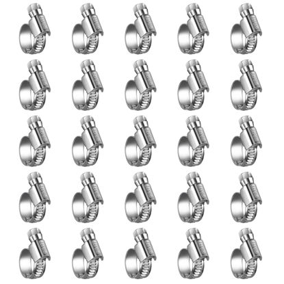 Picture of Steelsoft Heavy Duty Hose Clamp Size#4, 3/8 to 5/8 inch Adjustable Worm Gear Drive Hose Clamps Stainless Steel 304 for Fuel Injection Line, Automotive, Radiator, Garden,25 Pack