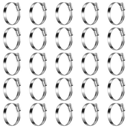 Picture of Steelsoft Heavy Duty Hose Clamp Size#36, 2 to 2-3/4 inch Adjustable Worm Gear Drive Hose Clamps Stainless Steel 304 for Fuel Injection Line, Automotive, Radiator, Garden,25 Pack