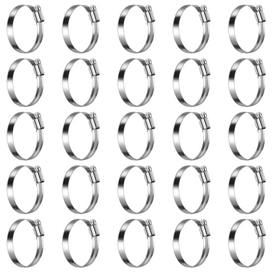 Picture of Steelsoft Heavy Duty Hose Clamp Size#36, 2 to 2-3/4 inch Adjustable Worm Gear Drive Hose Clamps Stainless Steel 304 for Fuel Injection Line, Automotive, Radiator, Garden,25 Pack