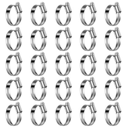 Picture of Steelsoft Heavy Duty Hose Clamp Size#20, 1-3/16 to 1-3/4 inch Adjustable Worm Gear Drive Hose Clamps Stainless Steel 304 for Fuel Injection Line, Automotive, Radiator, Garden,25 Pack