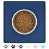 Picture of Ptlom Pet Placemat for Dog and Cat, Waterproof Non-Slip Silicone Feeding Bowl Mat Prevent Food and Water Overflow, Puppy Dish Feeder Fountain Trays Suitable for Medium and Small Pets, Navy Blue