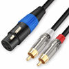 Picture of JOLGOO Unbalanced XLR Female to Dual RCA Y Splitter Breakout Cable, 1 XLR Female to 2 RCA Male Y Breakout Cable Adapter Cord, 6.6 Feet