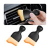 Picture of Blilo 2PCS Car Interior Detailing Brush with Dust Cover, Auto Soft Hair Cleaning Brushes, Scratch Free Curved Dirt Collectors, for Vehicle Dashboard Air Conditioner Vents Leather Computer (Brown/2PCS)