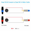 Picture of JOLGOO Dual XLR to RCA Cable, Dual XLR Female to Dual RCA Male Cable, 2 XLR Female to 2 RCA Male HiFi Audio Cable, 4N OFC Wire, for Amplifier Mixer Microphone, 25 Feet