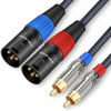 Picture of JOLGOO RCA to XLR Cable, Dual RCA Male to Dual XLR Male Cable, 2 RCA Male to 2 XLR Male HiFi Audio Cable, 4N OFC Wire, for Amplifier Mixer Microphone, 15 Feet