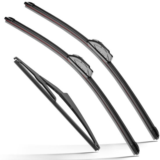 Picture of RAINTOK Windshield Wiper Blades Replacement for 2014-2023 Nissan Rogue / 2013-2020 Nissan Pathfinder Original Factory Quality Front Rear Wipers Blade Set for My Car - 26" 17" 12" (Pack of 3)