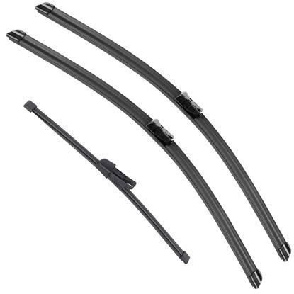 Picture of RAINTOK Windshield Wiper Blades Replacement for VW Volkswagen Golf 2015-2021 / VW Volkswagen e-Golf 2015-2020 / VW Volkswagen GTI 2015-2021 Front Rear Wipers Blade Set - 26" 18" 11" (Pack of 3)