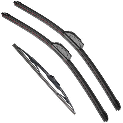 Picture of RAINTOK Windshield Wiper Blade Set Replacement for 2007-2017 Jeep Patriot Original Equipment Replacement Front Wiper Blades-21"/21"/10" (Set of 3) U/J Hook