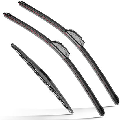 Picture of RAINTOK Windshield Wiper Blades Replacement for 2005-2015 Nissan Armada Original Factory Quality Front Rear Wipers Blade Set for My Car - 24" 22" 12" (Pack of 3)