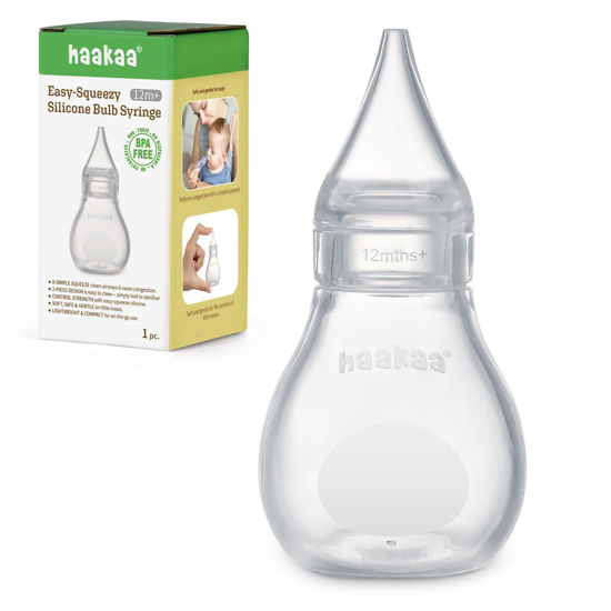 Picture of Haakaa Silicone Baby Nasal Aspirator | Nose Bulb Syringe | Easy-Squeezy Baby Nose Cleaner, Newborn Infant &Toddler - BPA Free Silicone