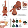 Picture of CustomGuitarPlectrumwithBox HomeWoodenDecorativeOrnamentGuitarMusicGiftCarMiniPendantGuitarAccessories Musician'sGuitarPlectrumGiftChristmasUniqueGift (Wood color (flower pear tree))