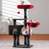 Picture of Heybly Cat Tree with Toy, Cat Tower condo for Indoor Cats, Cat House with Padded Plush Perch, Cozy Hammock and Sisal Scratching Posts, Black and Red HCT004SBR