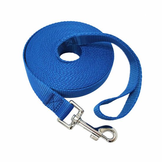 Picture of Nylon Training Dog Leash for Small Medium Large Dogs, 15ft 20ft 30ft 50ft Long Leash Dog/Puppy Lead for Obedience Recall Training, Camping (20ft, Blue)