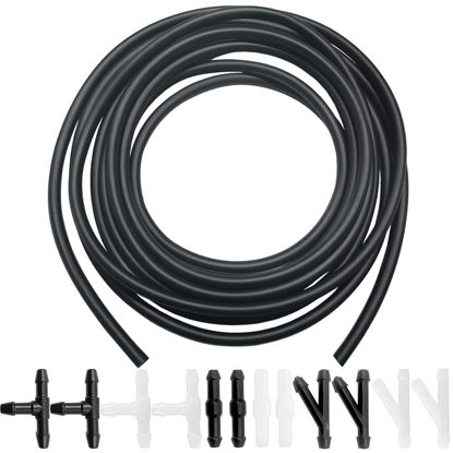 Picture of Windshield Washer Hose Kit - Includes 4 Meter Washer Fluid Hose & 12 Pcs Hose Connectors, Compatible with Most Vehicle Windshield Washer Nozzle Installation, for Connecting Car Water Pumps and Nozzles