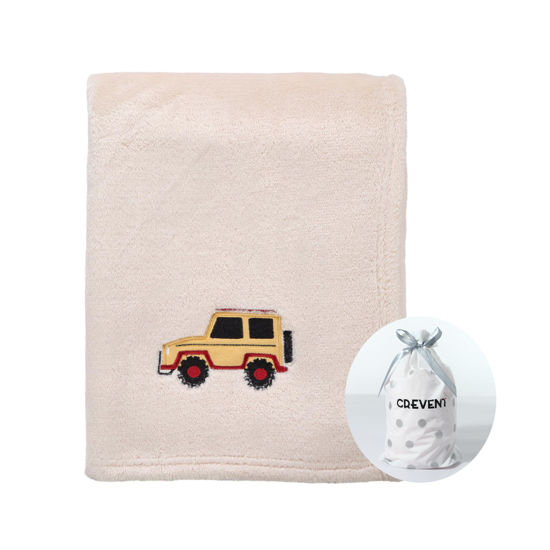 Picture of CREVENT 30''X40'' Cute Cozy Fluffy Warm Baby Blanket for Girls Boys Infants Toddlers' Bedding Crib Cot Stroller, Baby Shower Birthday Newborn's Gift - Jeep