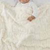 Picture of CREVENT 30"X40" Cozy Soft Warm Sherpa Baby Blanket for Girls Boys, Newborn Essentials for Infant, Baby Shower Receiving Gift - White Heart