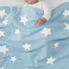 Picture of CREVENT 30"X40" Cozy Soft Warm Chenille Baby Blanket for Girls Boys, Newborn Essentials for Infant, Baby Shower Receiving Gift - Blue Star