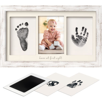 Picture of Inkless Baby Hand And Footprint Kit - Ink Pad for Baby Hand and Footprints,Dog Paw Print Kit,Dog Nose Print Kit,Clean Touch Newborn Print Kit,Baby Registry,Baby Shower Gifts,Girls,Boys (Vintage White)