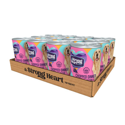 Picture of A Strong Heart Wet Dog Food, Chopped Dinner with Beef - 13.2 oz Cans (Pack of 12), Made in The USA with Real Beef