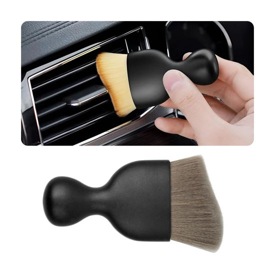 Picture of Blilo Car Interior Detailing Brush, Auto Soft Hair Cleaning Brushes, Scratch Free Curved Dirt Dust Collectors, Removal Tool for Vehicle Dashboard Air Conditioner Vents Leather (Grey/1PCS)
