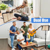 Picture of Sheet Music Stand with Light and Phone Holder, 57" Portable Music Stand for Sheet Music High Stability, Height Adjustable Music Stands with Carrying Bag(33-57inch, Plate without hole)