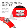 Picture of Soulmate Tambourine Metal Jingles Hand Held Percussion Half-Moon Single Row Tambourine for Kids Adult Musical Instrument Gift for KTV, Party, Red for 3+ years old