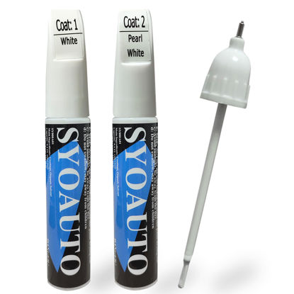Picture of SYOAUTO Pearl White Touch Up Paint for Cars Auto Touch up Paint Scratch Repair Automotive Paint Scratch Remover 2 in 1 Pearl White
